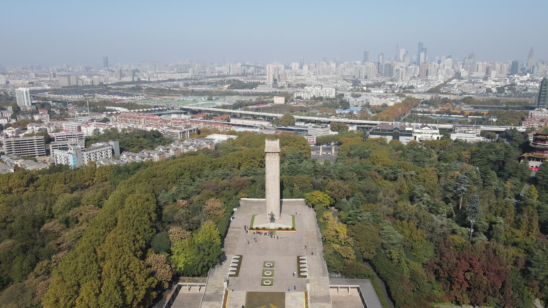 南京雨花台烈士陵园航拍空镜视频的预览图