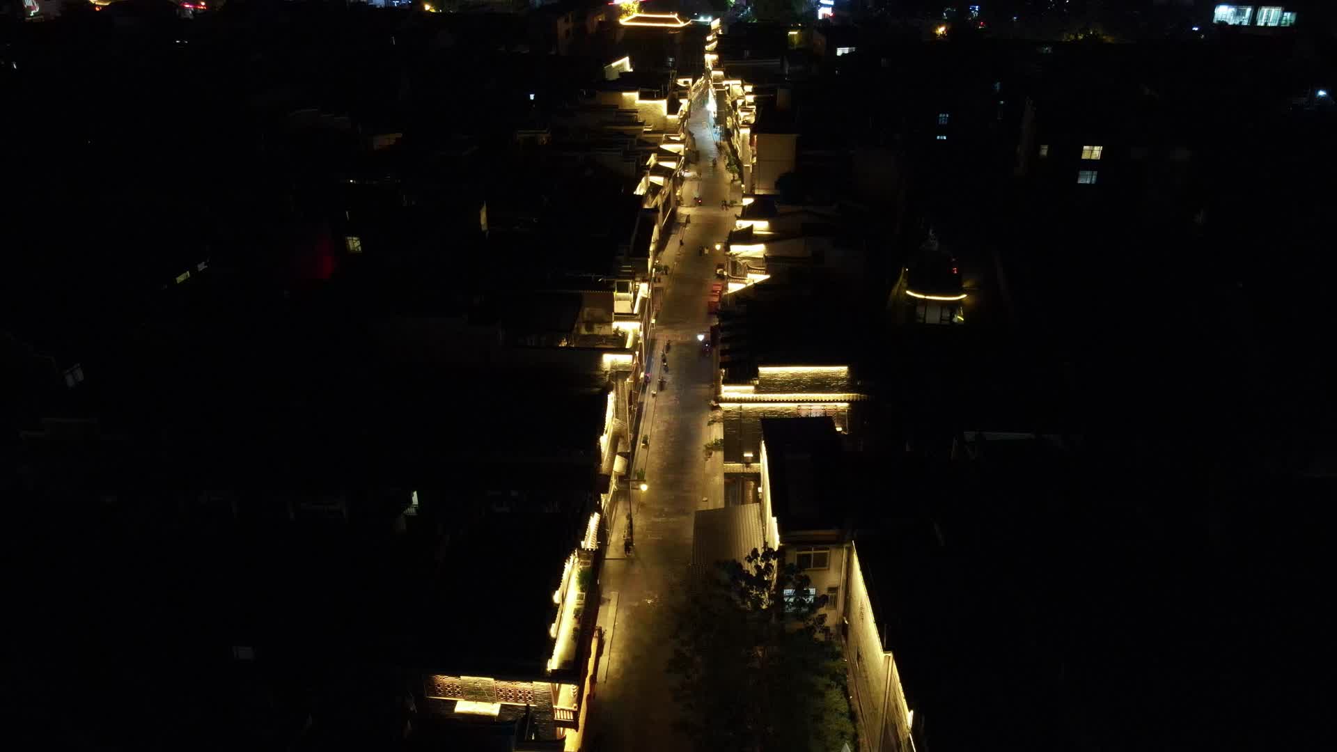 航拍湖南湘西城市大道夜景视频的预览图