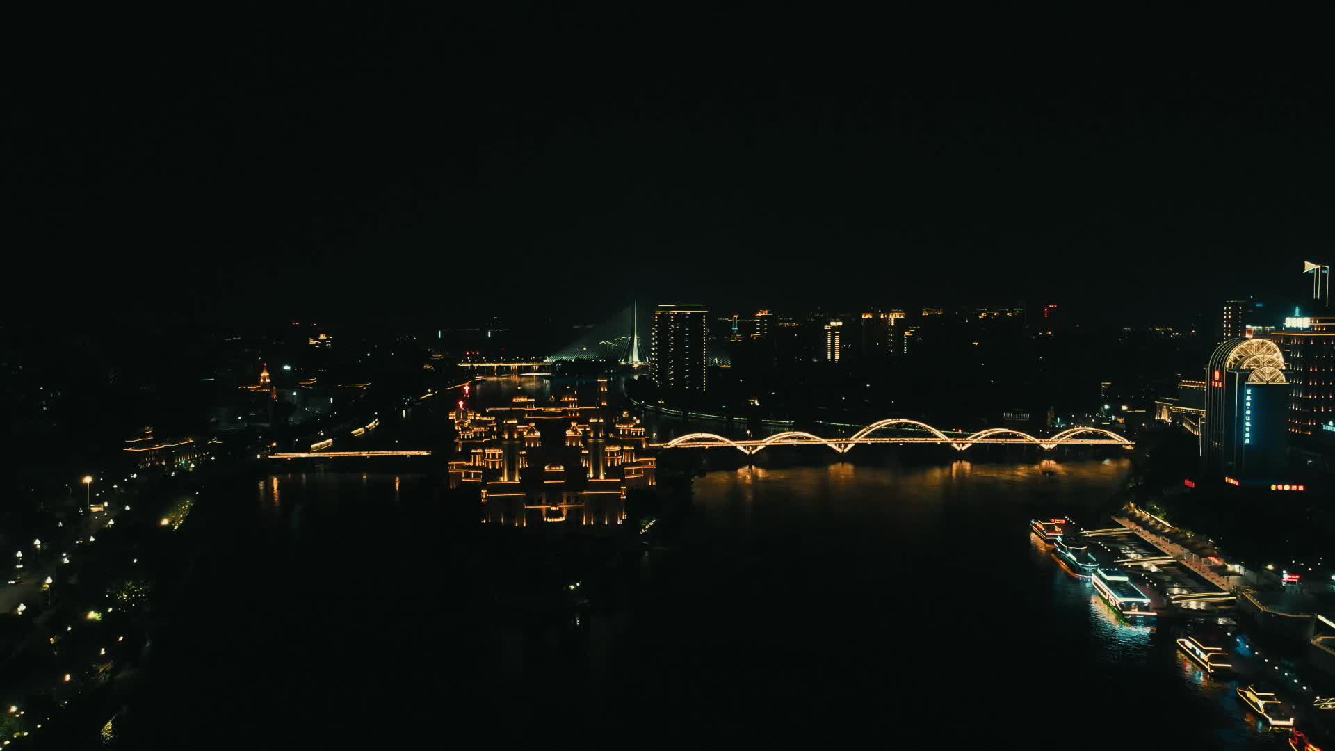 福建福州城市夜景竖屏航拍视频的预览图