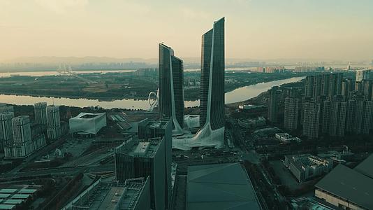 江苏南京河西金融中心城市风光航拍视频的预览图