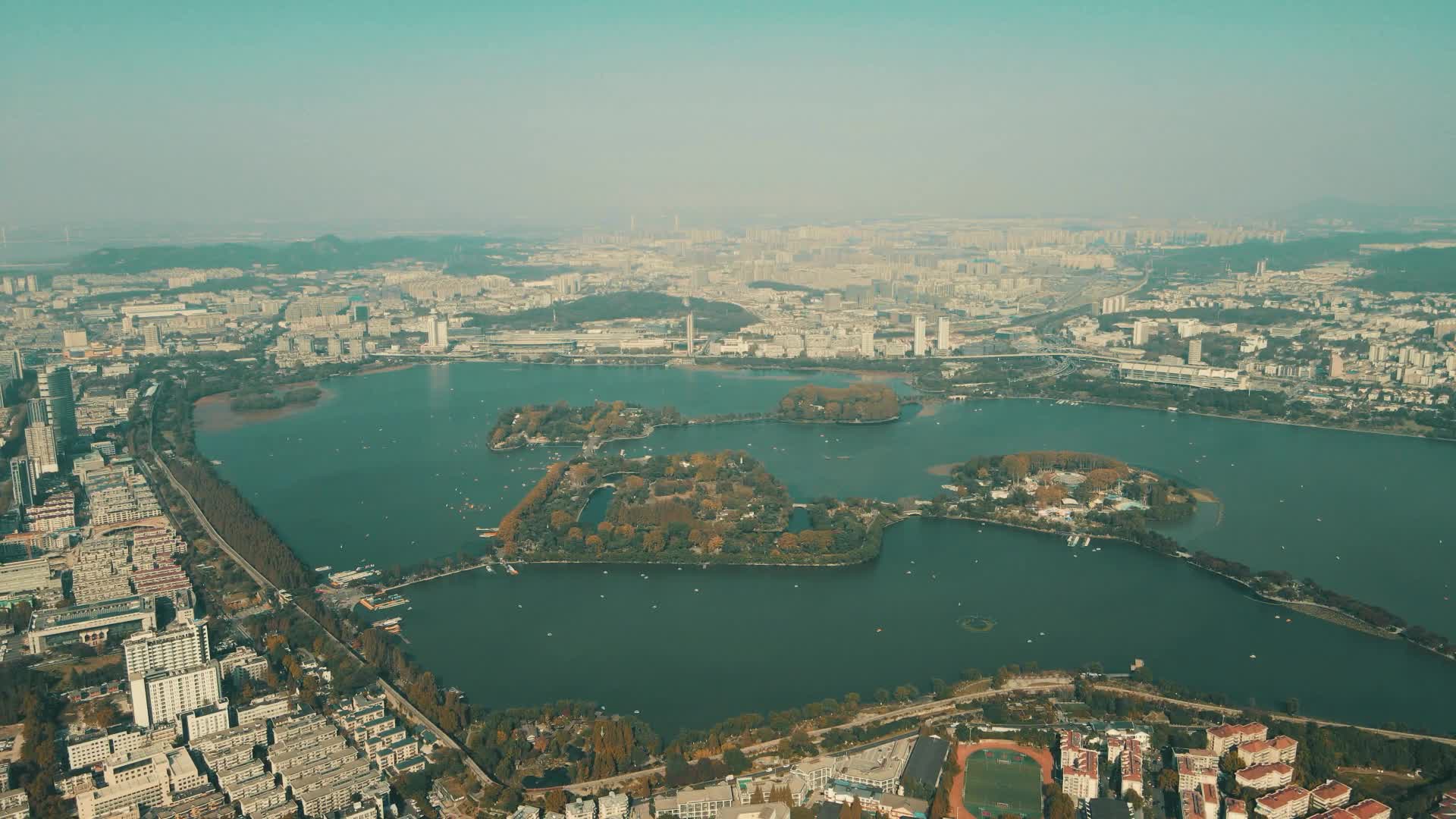 江苏南京玄武湖4A景区航拍视频的预览图