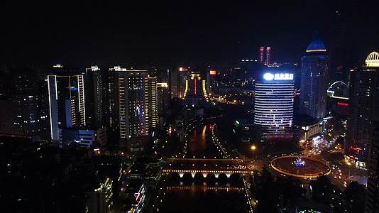 航拍贵阳南明区城市夜景视频的预览图
