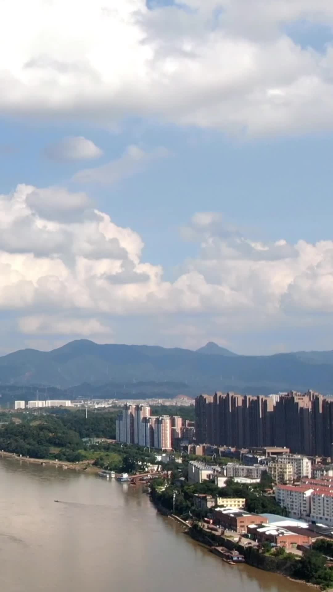 航拍湖南湘西怀化城市竖屏视频的预览图