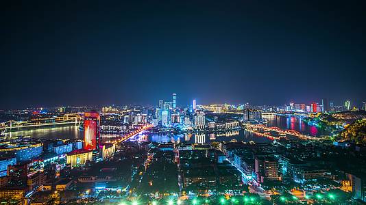 8k延时夜景CBD广西柳州新城区视频的预览图