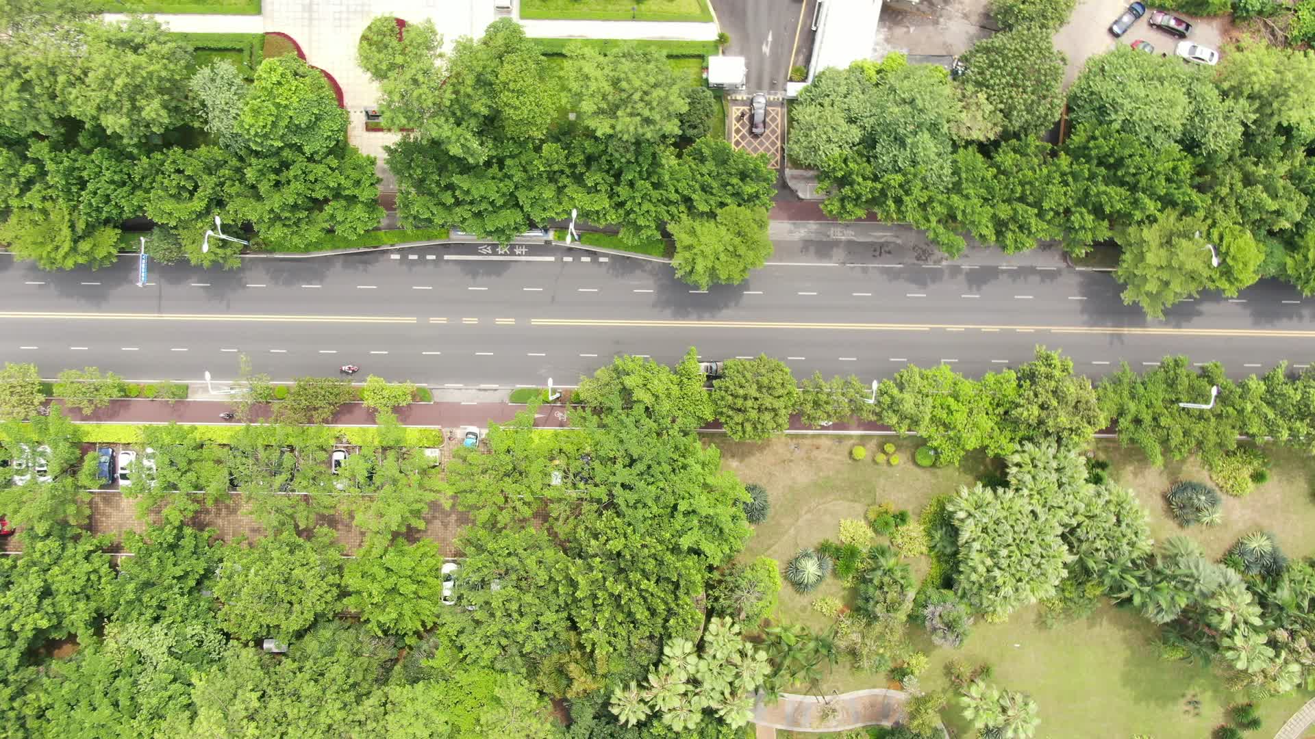 航拍广西柳州沿江路绿化大道视频的预览图