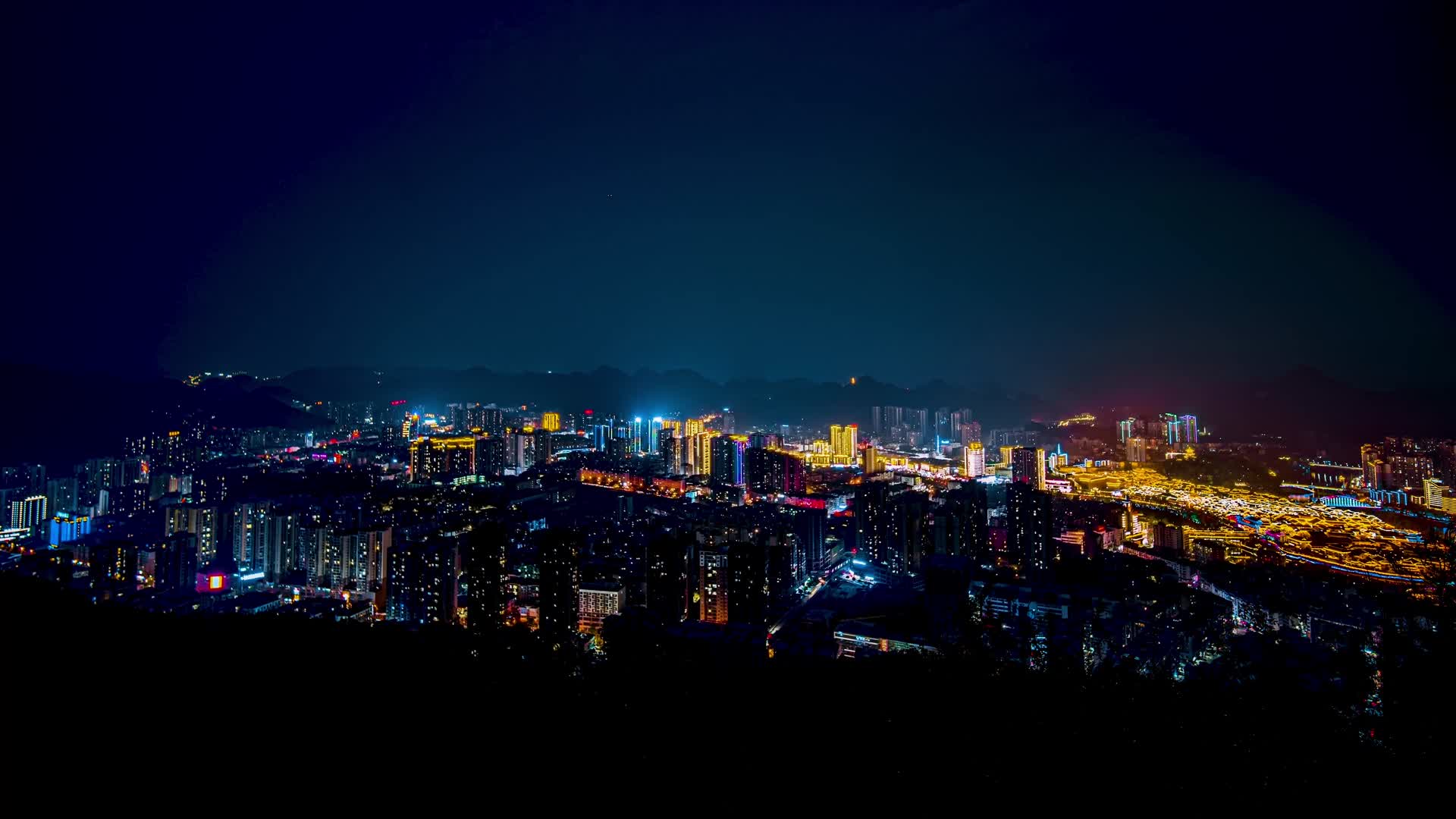 4k延时贵州铜仁夜景全景视频的预览图