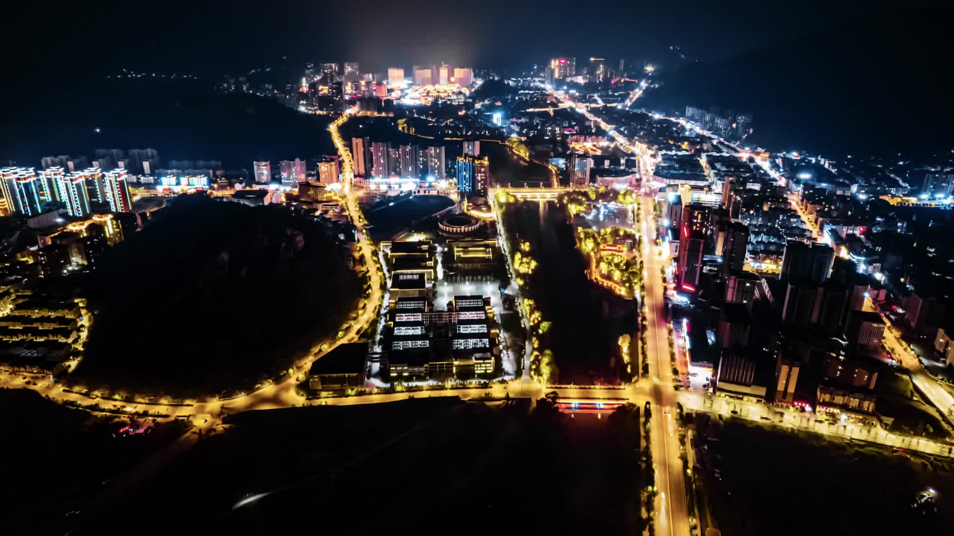 4k航拍夜景延时铜仁江口县降噪过成品视频的预览图