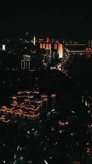 武汉城市夜景竖屏航拍视频的预览图