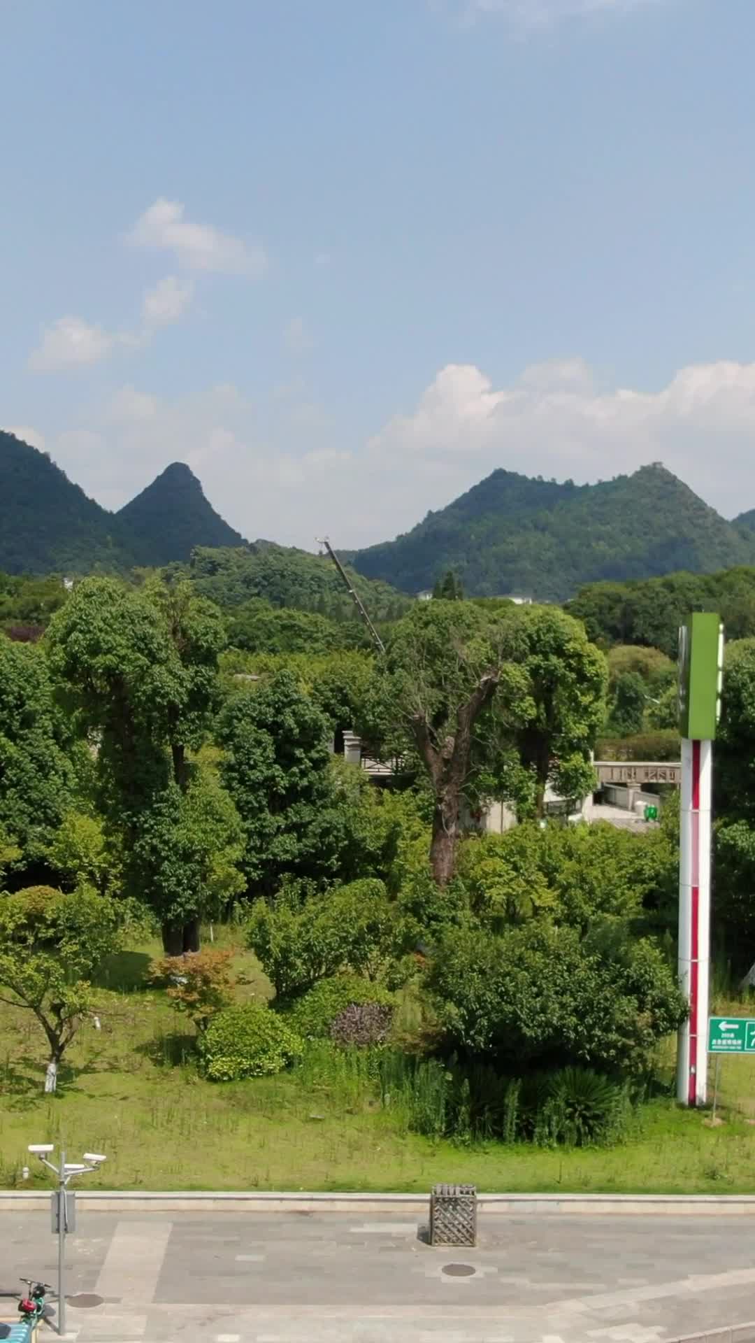 贵州贵阳花溪公园竖屏航拍视频的预览图