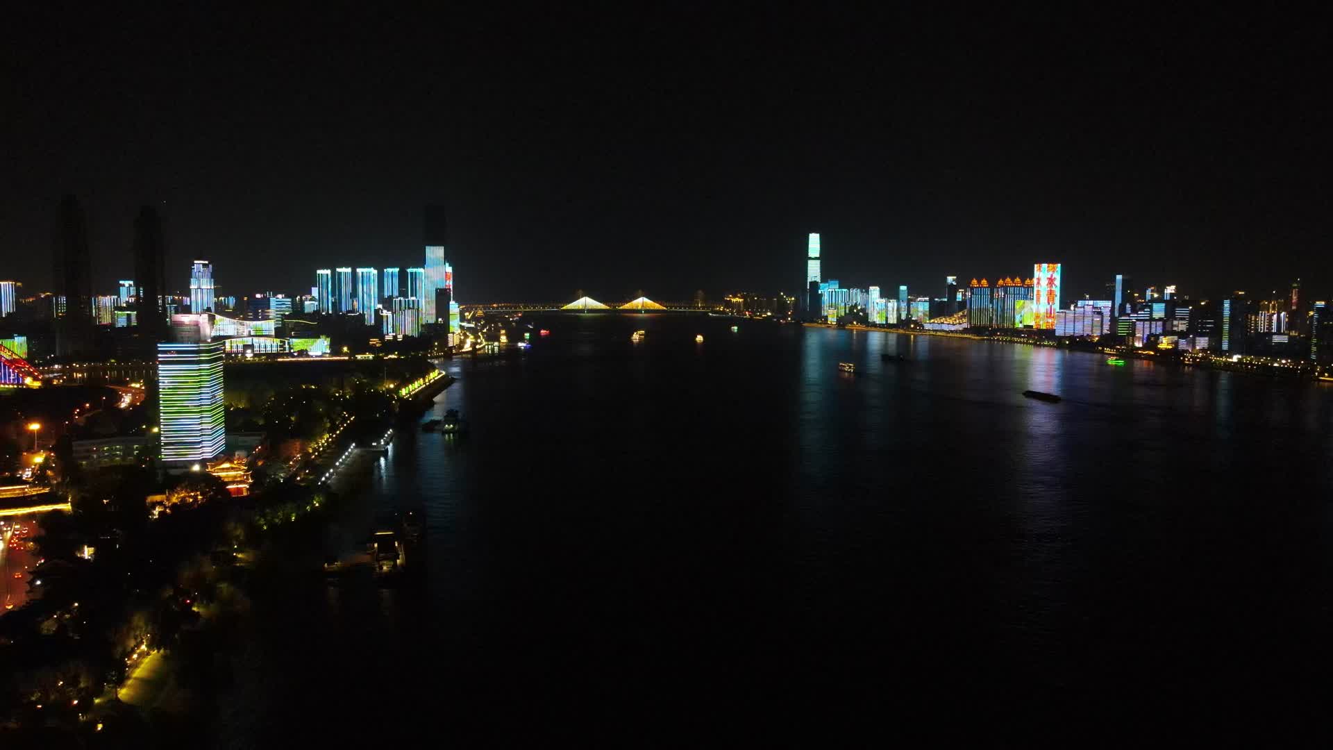 湖北武汉城市夜景灯光航拍视频的预览图