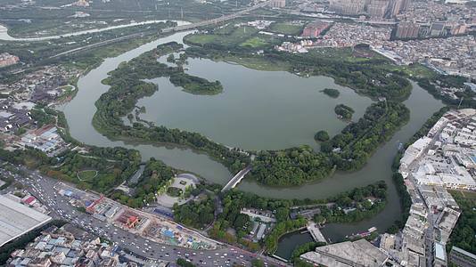 2022广州海珠湖航拍俯瞰公园视频的预览图