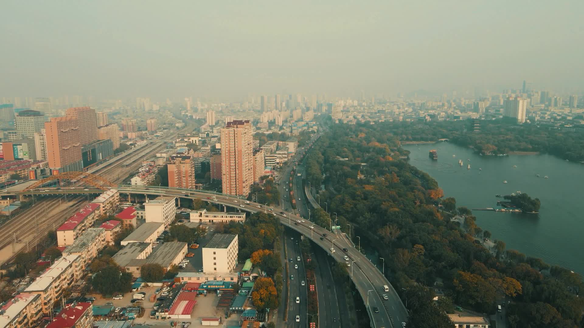 山东济南城市竖屏航拍视频的预览图