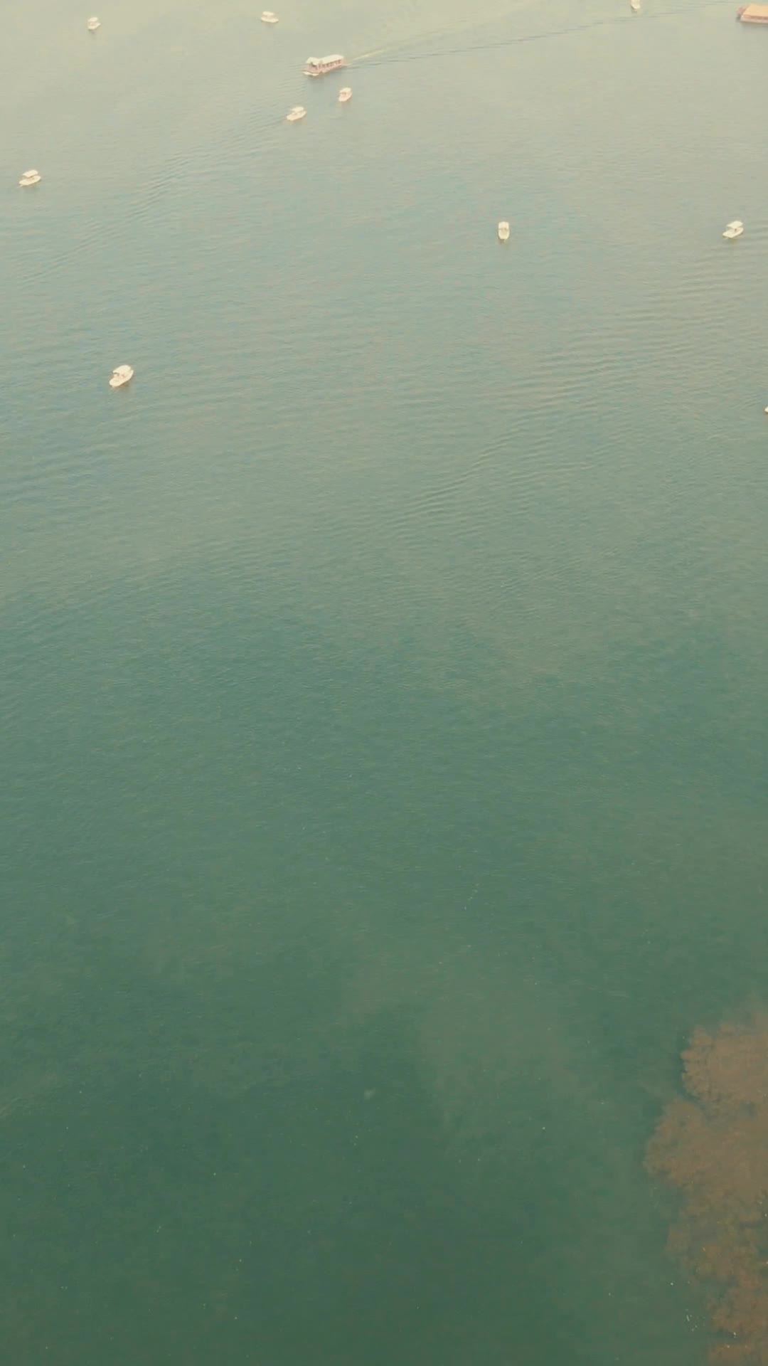 湖面游船竖屏航拍视频的预览图