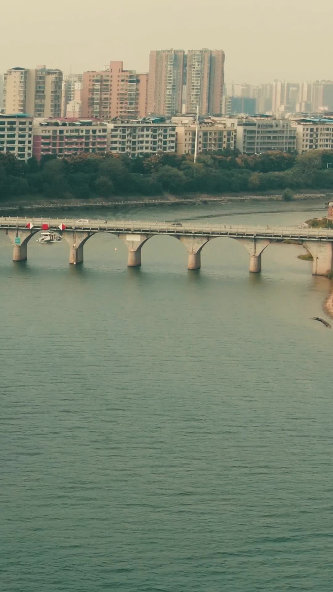 湖南衡阳蒸水大桥竖屏航拍视频的预览图