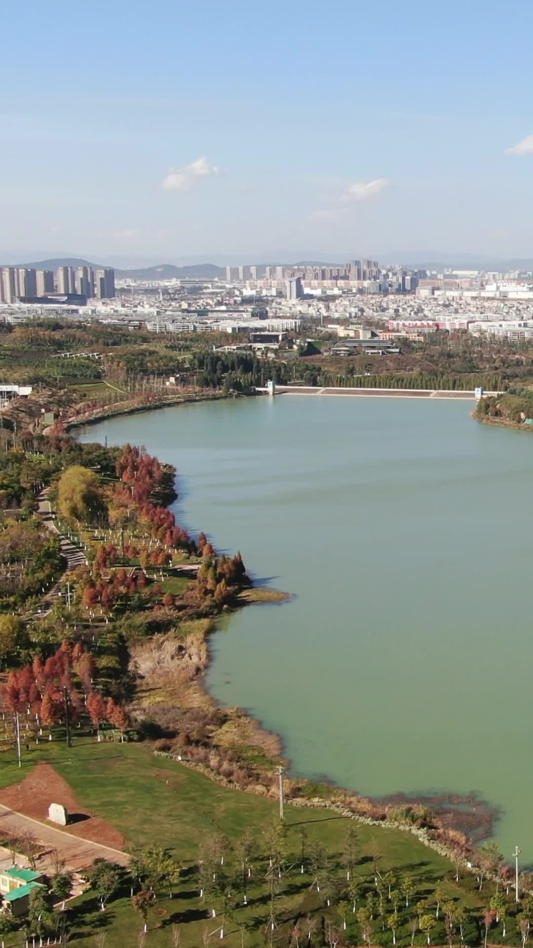 航拍云南昆明城市花园视频的预览图