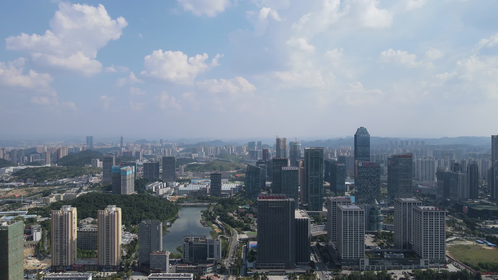航拍贵阳高新区城市CBD高楼视频的预览图