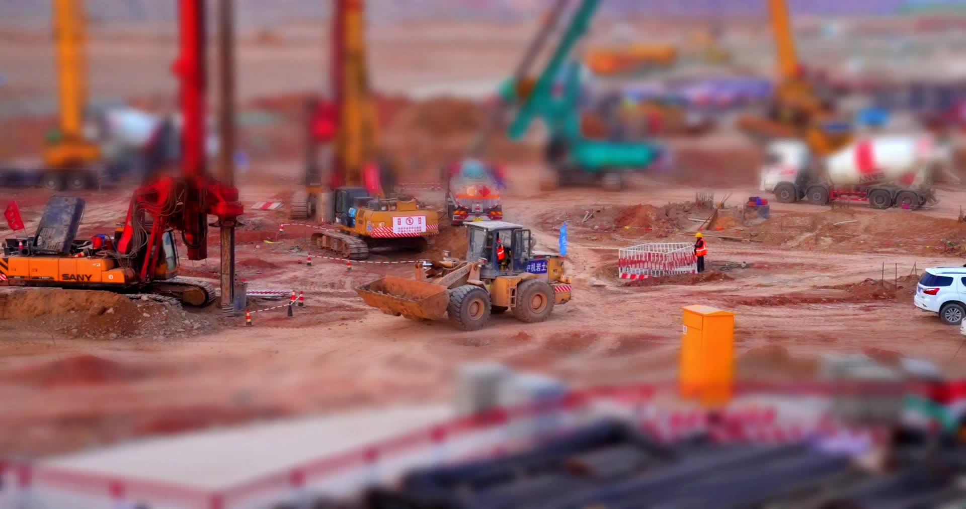 工地小人国玩具世界建设工程移轴微缩视频的预览图