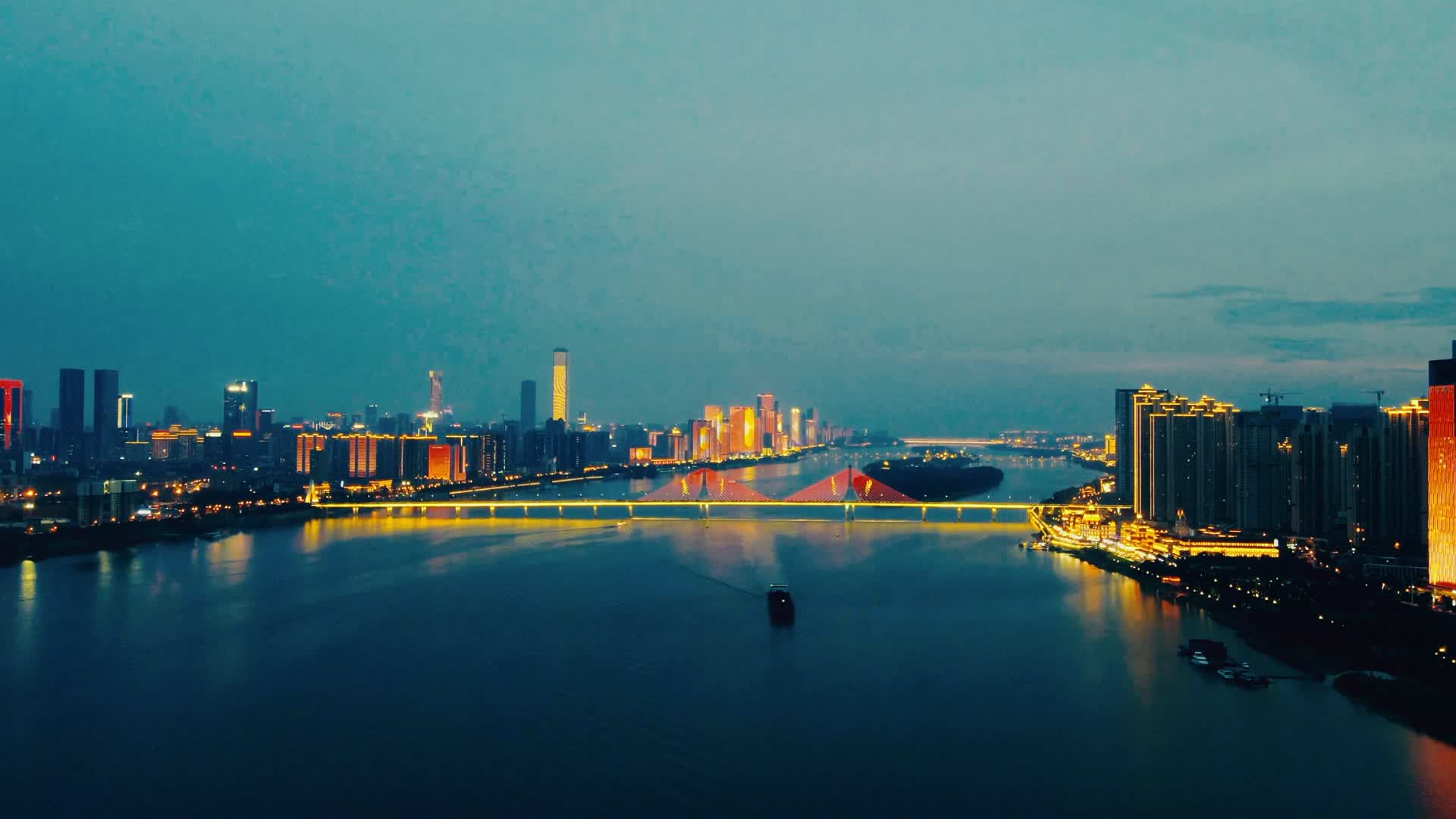湖南长沙城市风光延时摄影视频的预览图