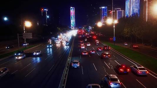 实拍深圳城市夜景交通视频的预览图