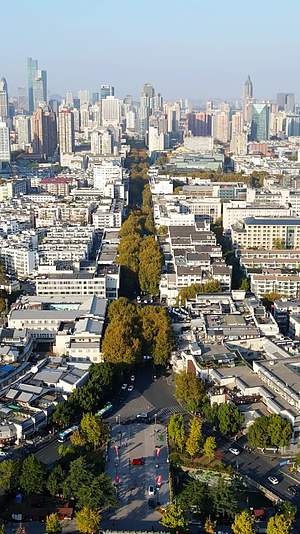 航拍江苏南京城市大道绿化视频的预览图
