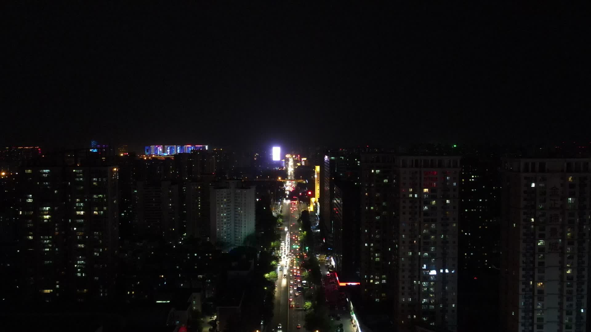 航拍石家庄城市夜景视频的预览图