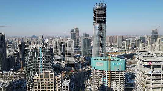 航拍山东济南城市建设发展视频的预览图