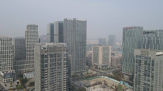 航拍山东青岛城市高楼CBD视频的预览图