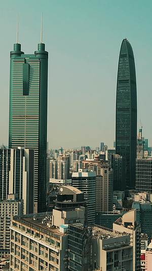 广东深圳城市风光地标建筑竖屏航拍视频的预览图