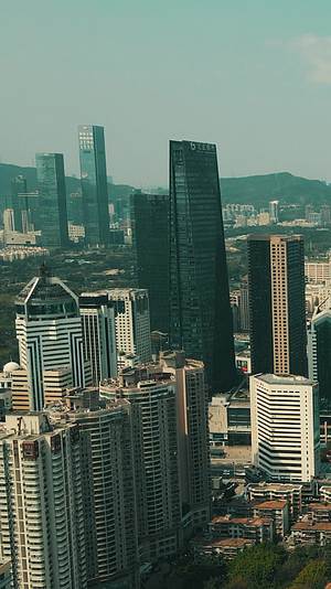 深圳城市风光高楼建筑竖屏航拍视频的预览图