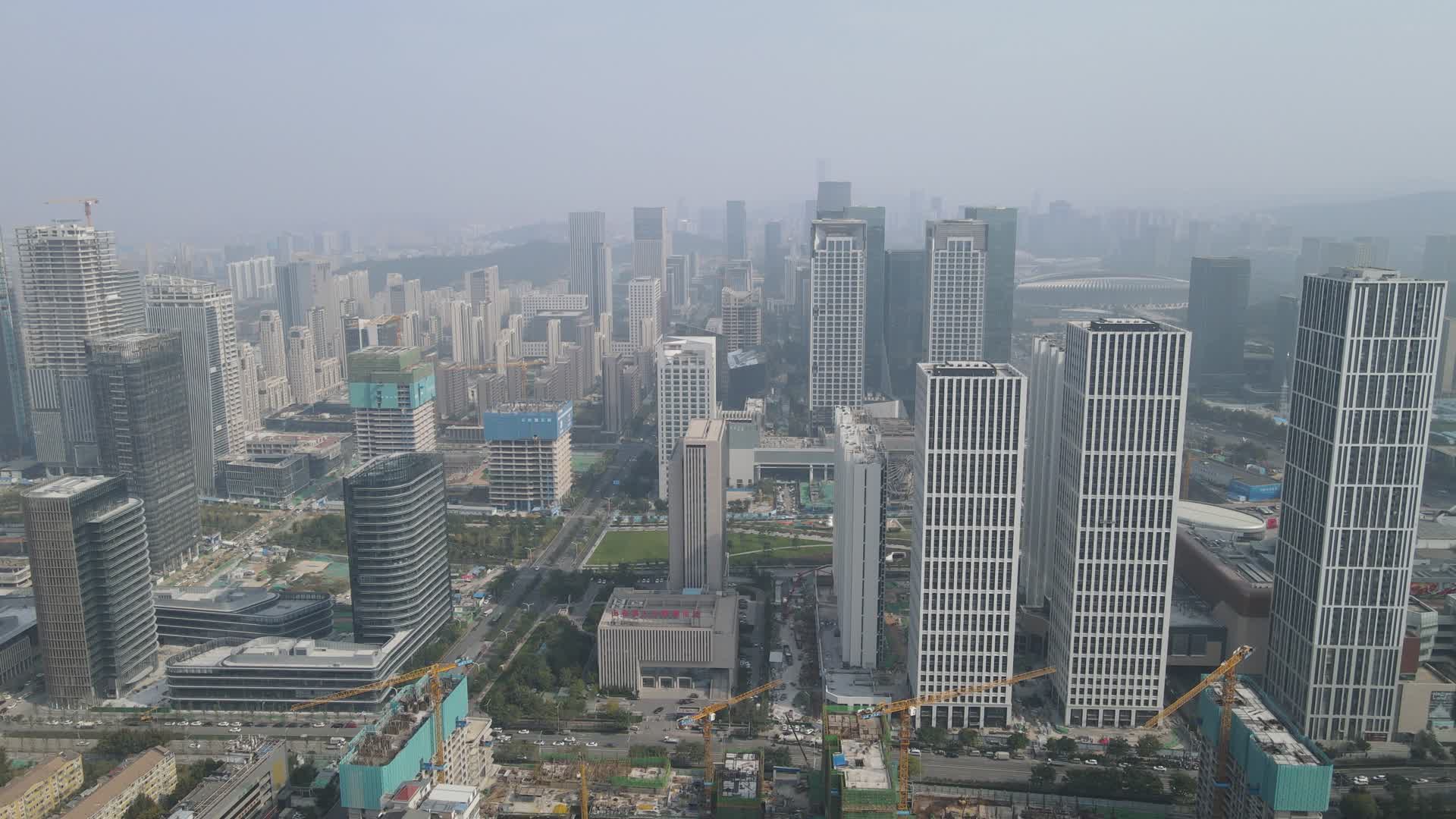 航拍山东济南城市风光视频的预览图