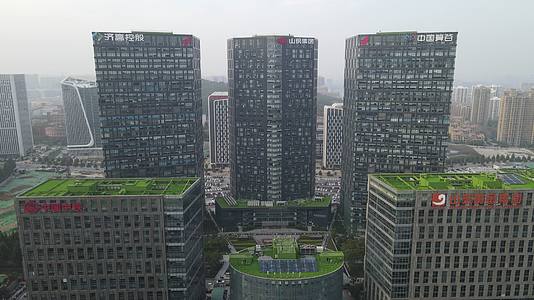 济南城市风光高楼建筑交通航拍视频的预览图