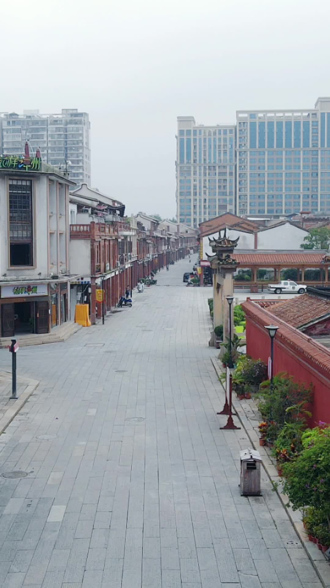 福建漳州古城竖屏航拍视频的预览图
