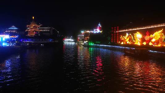 南京秦淮河夜景灯光视频的预览图