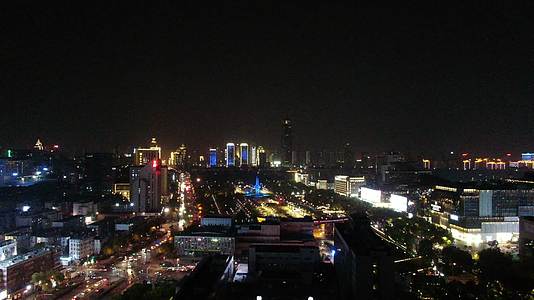 航拍山东济南城市夜景视频的预览图