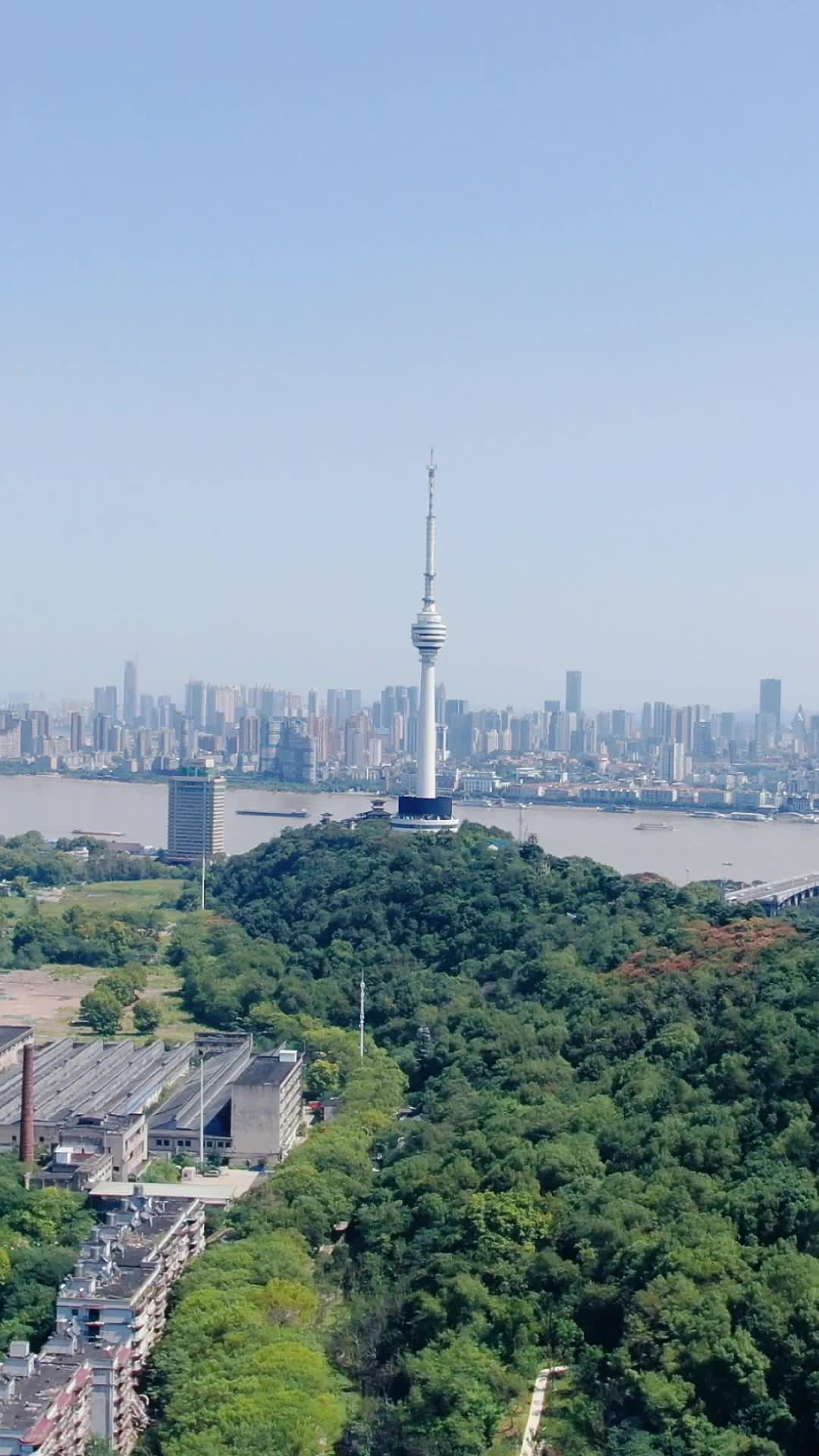 湖北武汉电视塔竖屏航拍视频的预览图