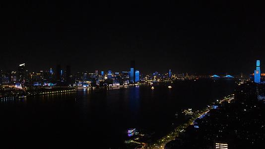 航拍湖北武汉夜景灯光视频的预览图