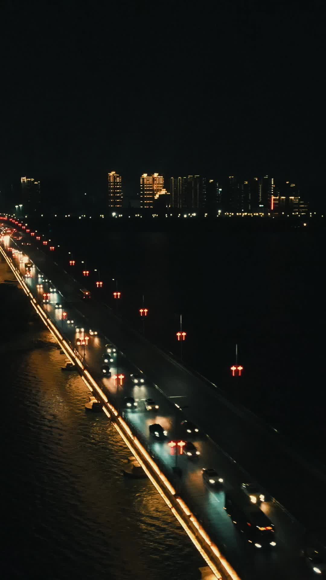 江西南昌城市地标建筑城市夜景航拍视频的预览图