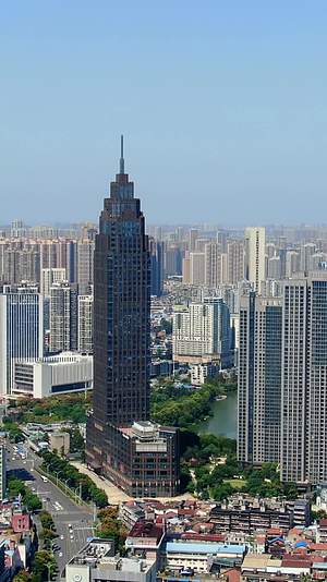 航拍湖北武汉金融中心民生银行大厦视频的预览图