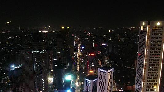 航拍江苏南京新街口夜景灯光视频的预览图