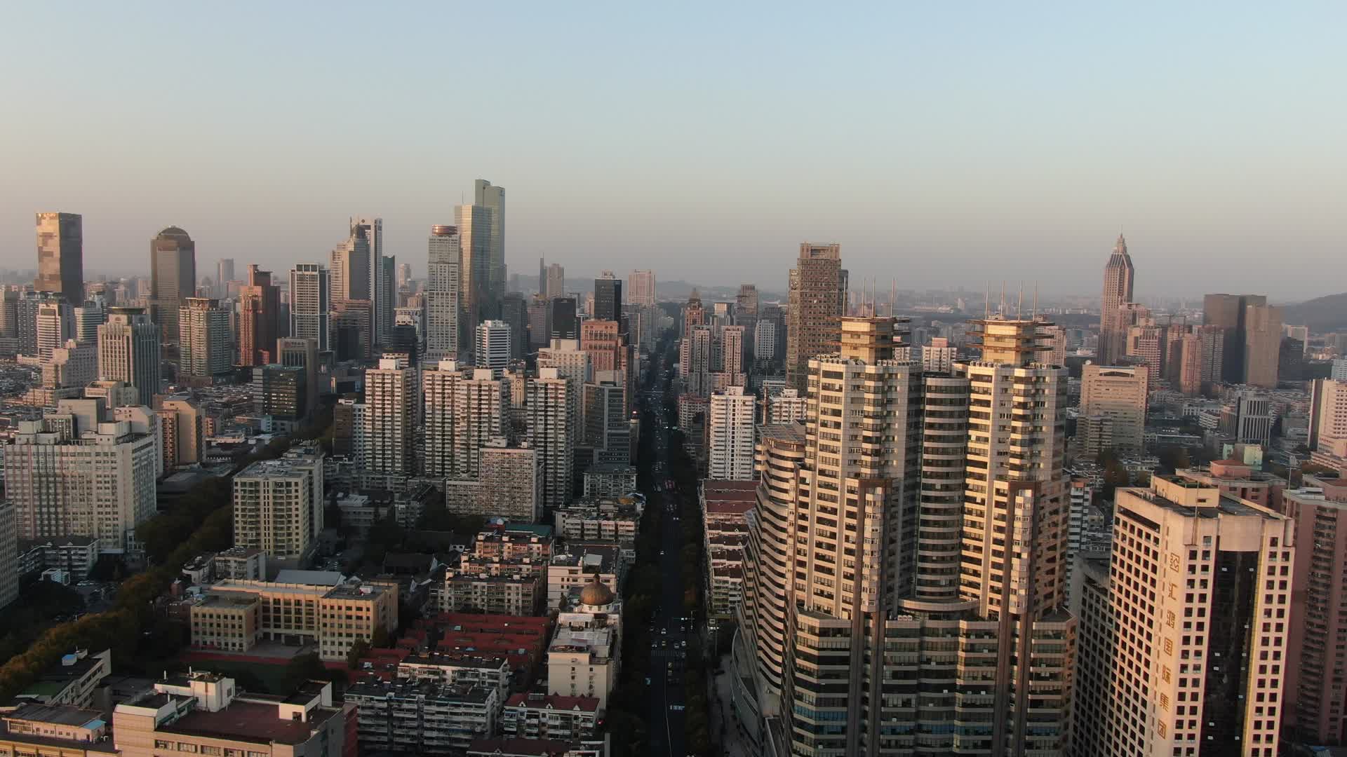 航拍南京南京新街口南京建设视频的预览图