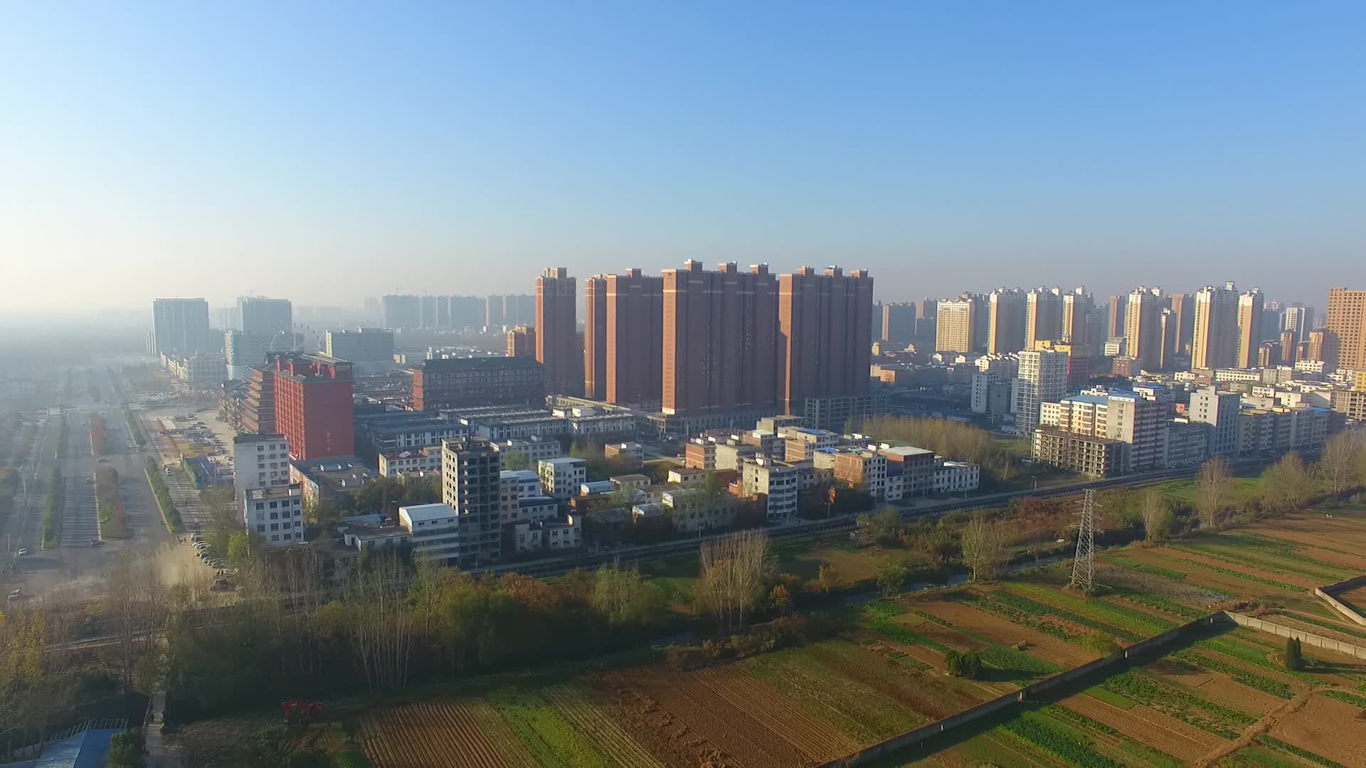 俯拍安阳城区视频的预览图
