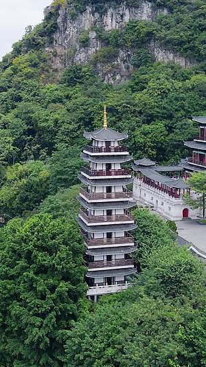 广西柳州文庙历史文化古建筑竖屏航拍视频的预览图