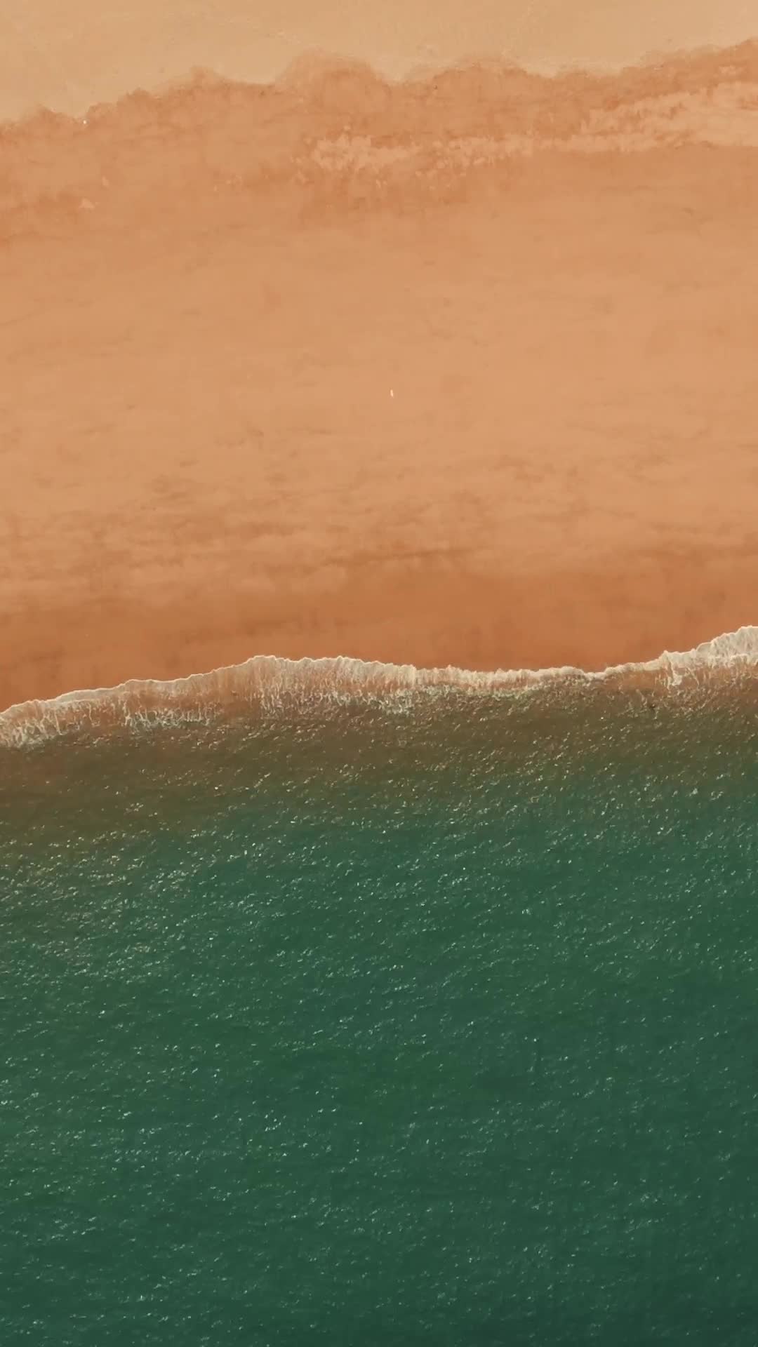 航拍大海海浪沙滩礁石游船竖屏视频的预览图
