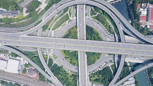 福州琴亭立交桥俯拍交通视频的预览图