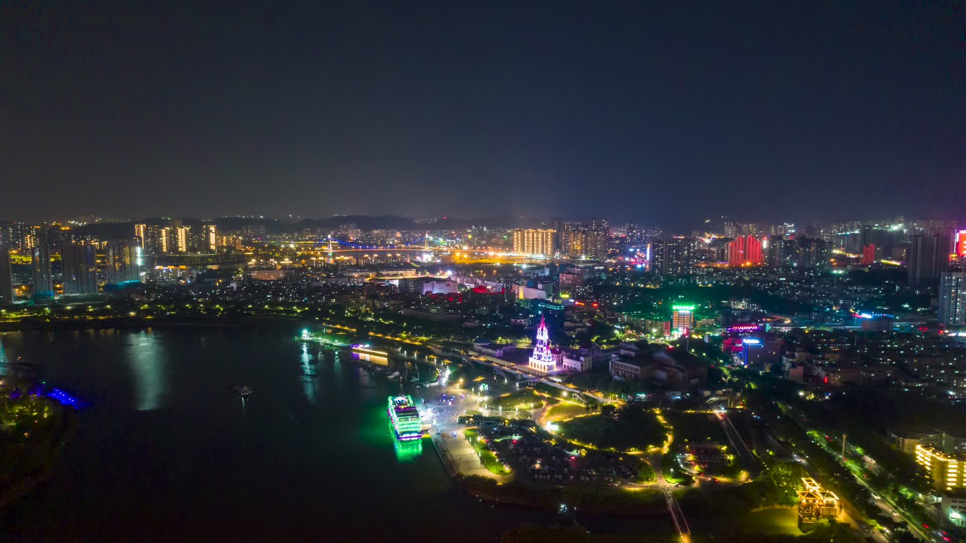 4K航拍南宁地标夜景视频的预览图