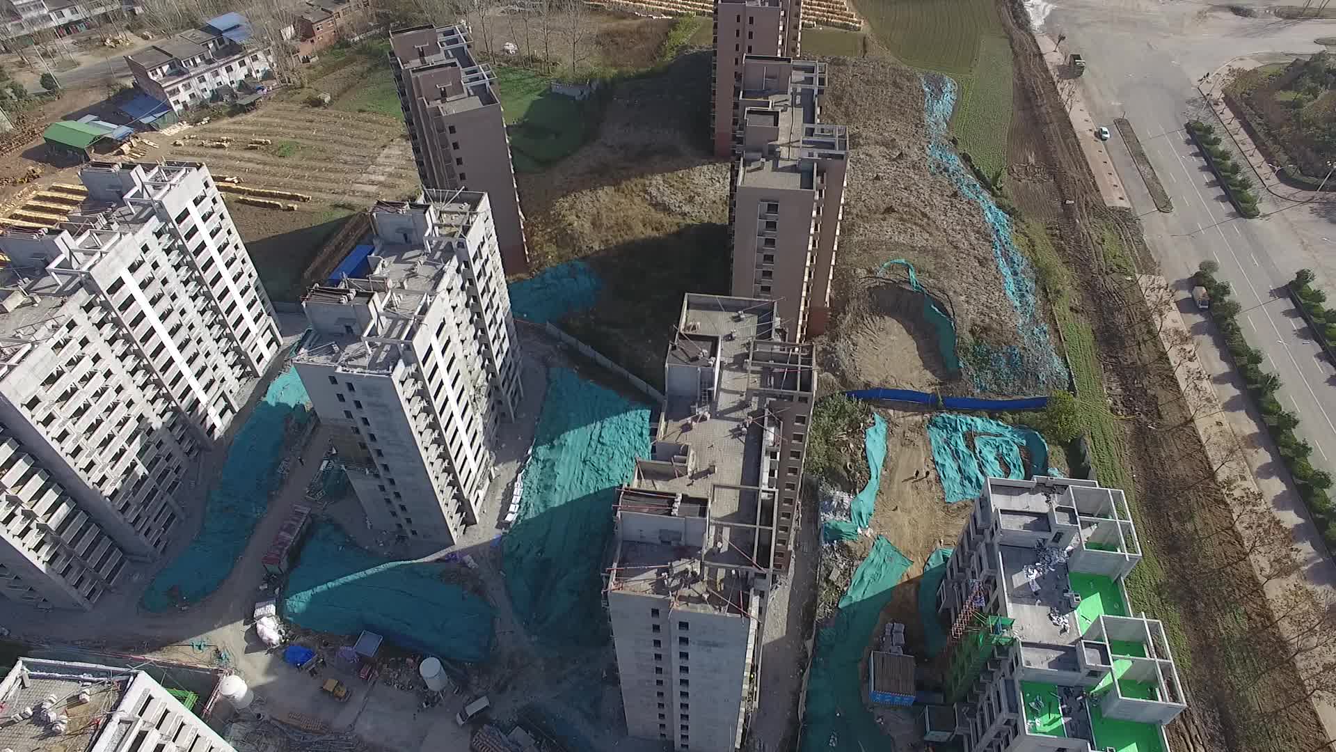 俯拍安阳城区视频的预览图