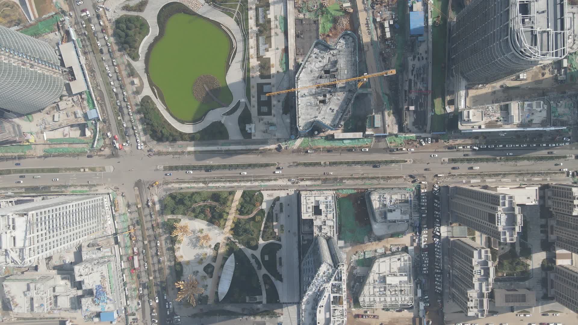 城市航拍城市交通高楼建筑视频的预览图