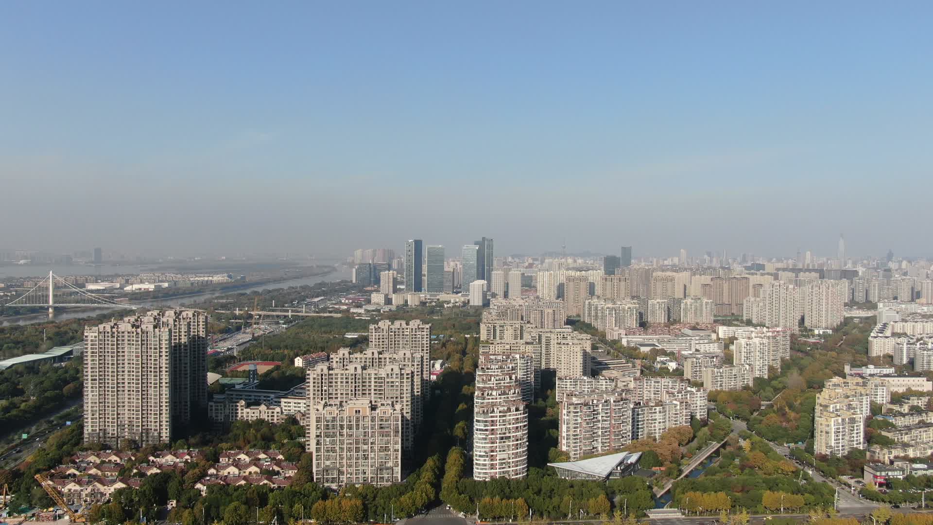 江苏南京河西高楼建筑航拍视频的预览图