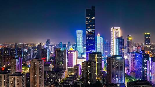 南京城市商圈夜景4k实拍延时视频的预览图