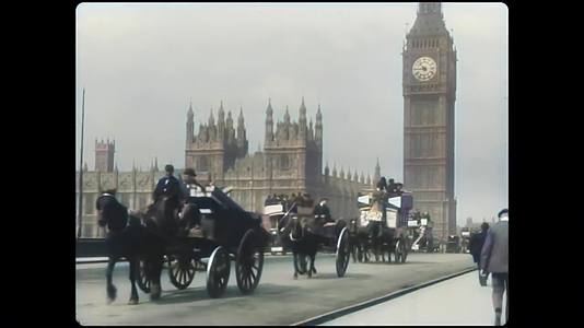 1896年威斯敏斯特桥一座见证伦敦历史的古桥视频的预览图